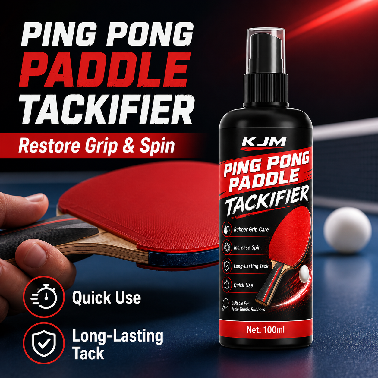 Table Tennis Bat - Spray do zwiększania przyczepności rakietki do