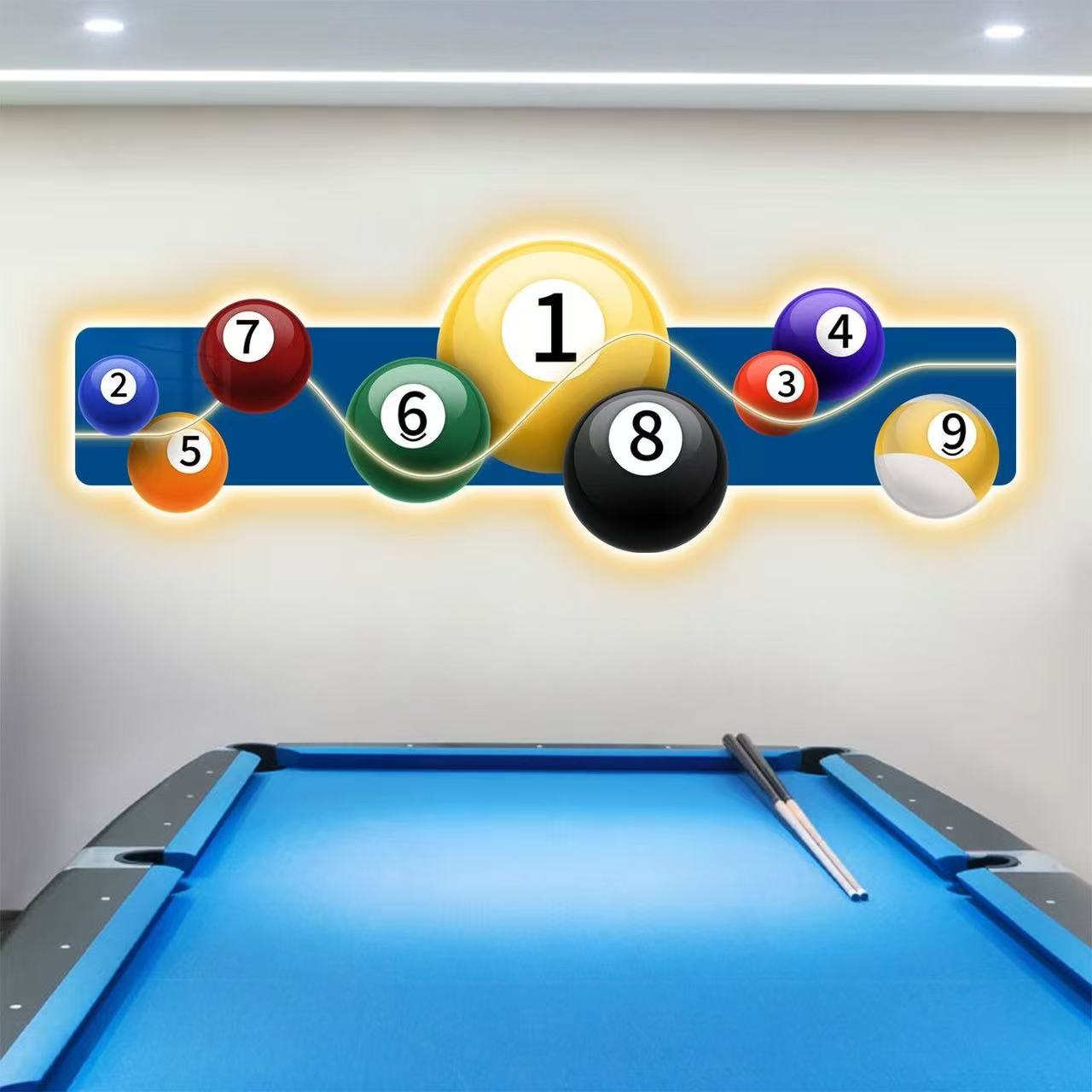 Table Tennis Background - Obraz dekoracyjny do sali bilardowej, podświetlany