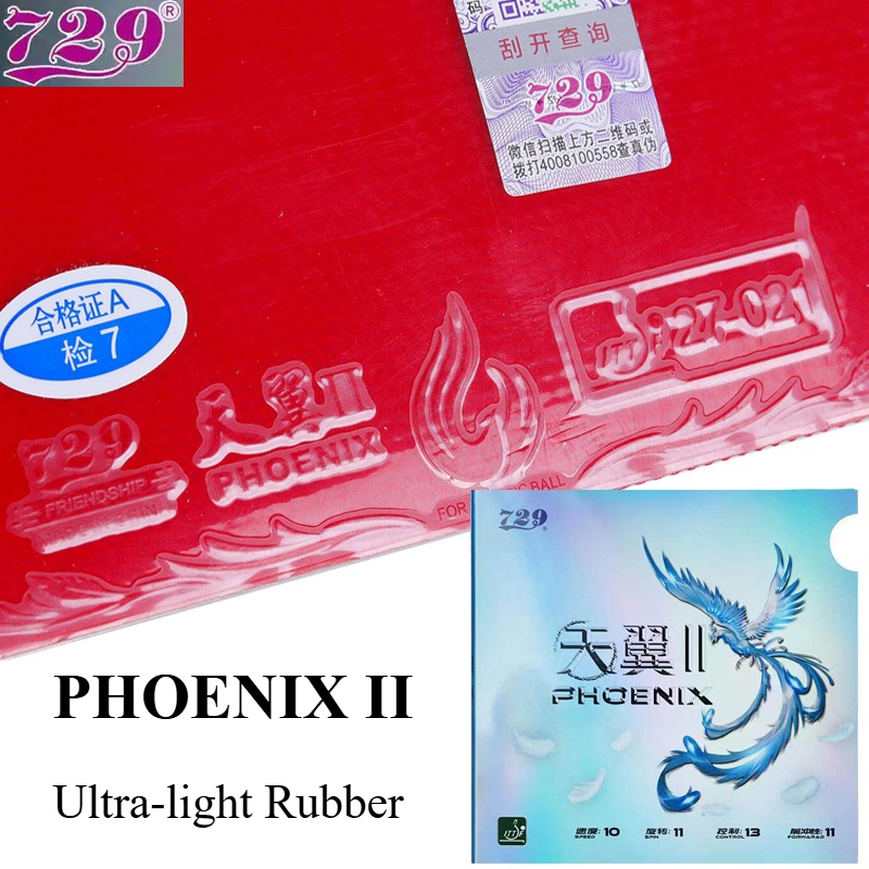 Table Tennis Backhand - 729 Friendship PHOENIX II Ultralekka Guma